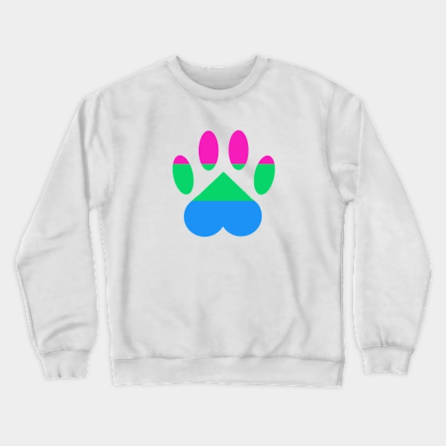 Polysexual Pride Paw Crewneck Sweatshirt by shaneisadragon